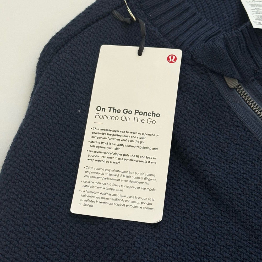 NWT Lululemon On the Go Poncho, True Navy - Picture 9 of 10